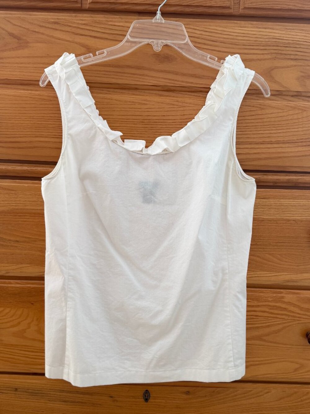 Ann Taylor White Poplin Tank Medium